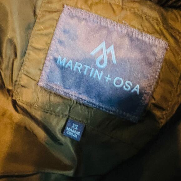 Martin + OSA Duck Down Puffer Jacket Vertical Zip Pockets Black - XS - Picture 7 of 8